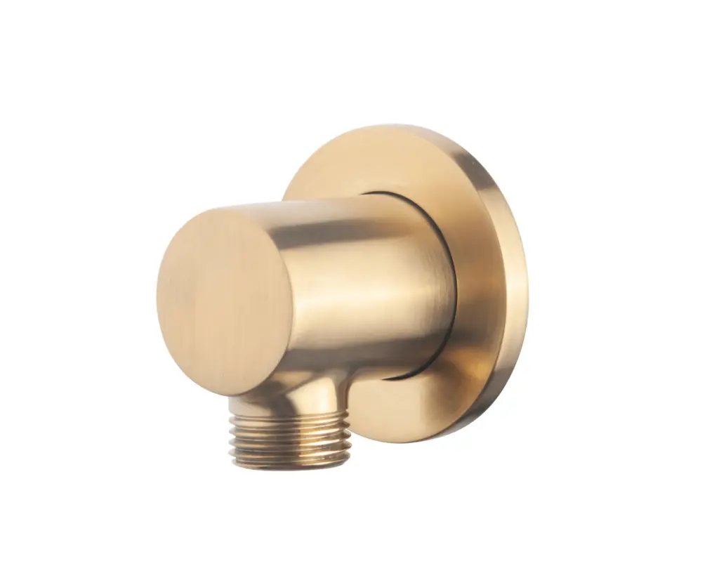 Wiesbaden UniMatch wandaansluitbocht rond 1/2" geborsteld messing PVD
