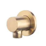 Wiesbaden UniMatch wandaansluitbocht rond 1/2" geborsteld messing PVD