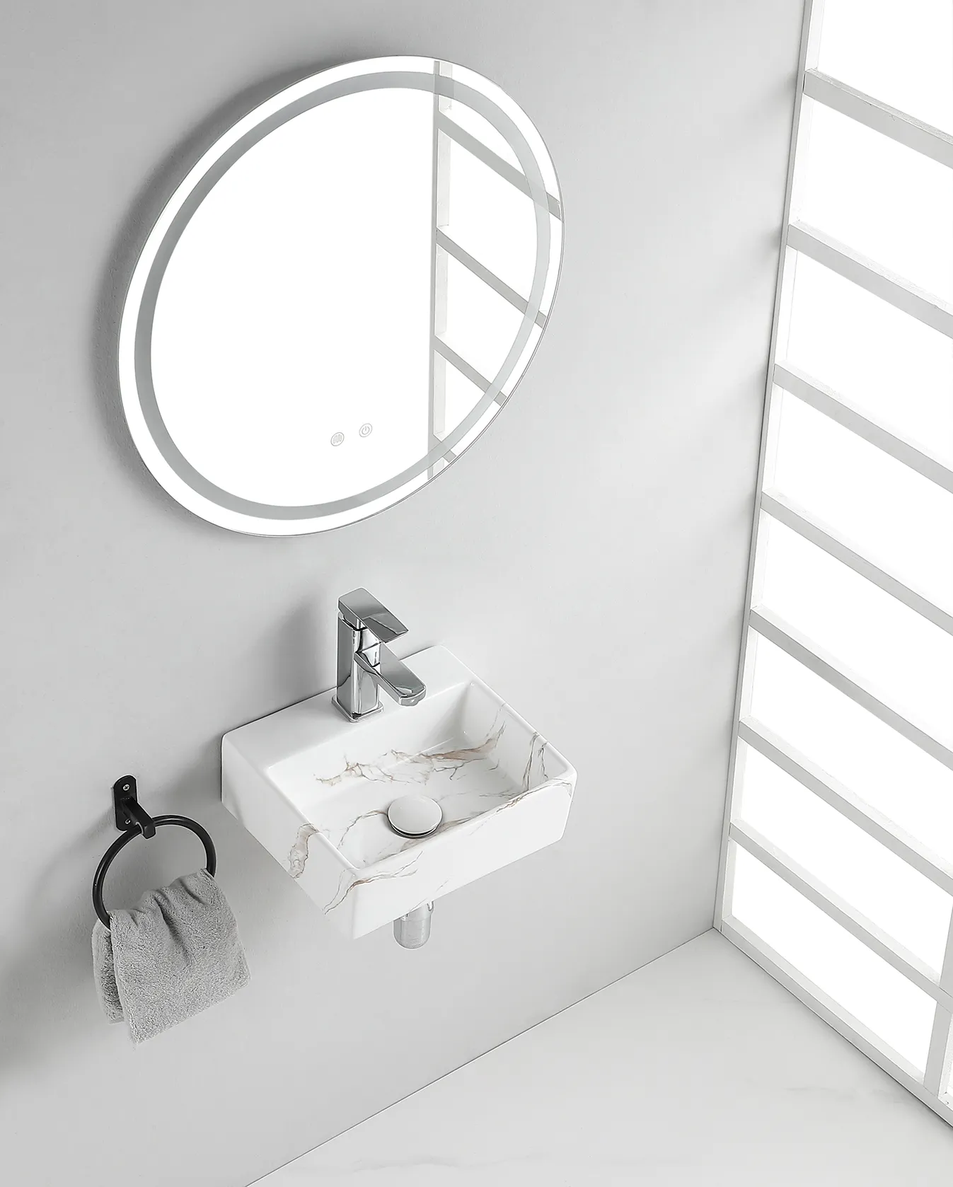 Wiesbaden Leto fontein 33,5 x 29 x 11,5 cm keramiek carrara - Afbeelding 2