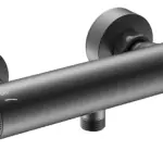 Wiesbaden Ribbd thermostatische douchemengkraan hartafstand 15 cm gunmetal PVD