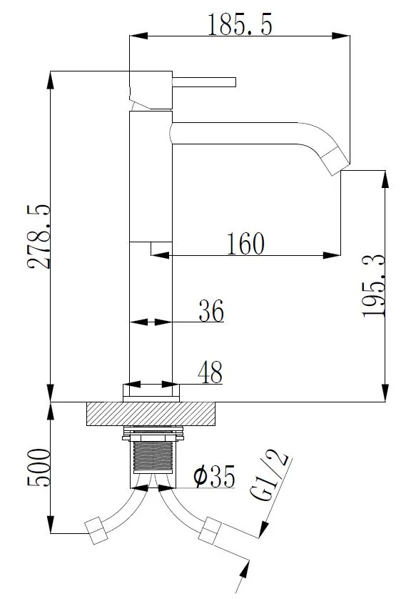 Wiesbaden Style XL wastafelkraan hoog chroom - Afbeelding 2