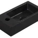 Wiesbaden Rhea S mini fontein links 36,5 x 18 x 9 cm keramiek mat zwart