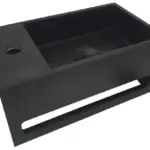 Wiesbaden Julia fontein links 35 x 20 x 16 cm solid surface mat zwart