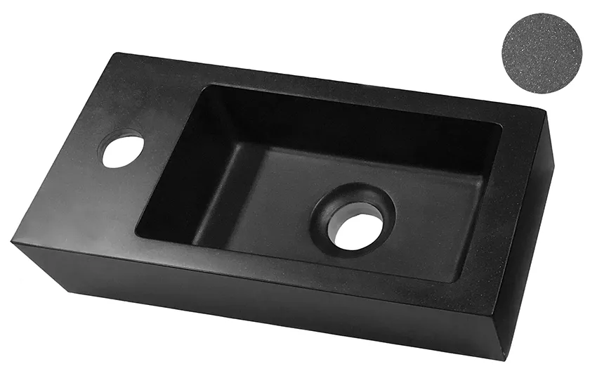 Wiesbaden Rhea S mini fontein links 36,5 x 18 x 9 cm quartz - Afbeelding 2