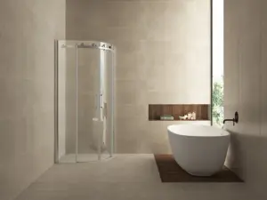 Wiesbaden Entra cabine kwartrond met 2 schuifdeuren 900 x 900 x 2000 x 8 mm nano