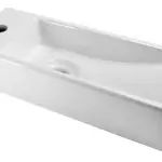 Wiesbaden Trim mini fontein links 38 x 14 x 8 cm keramiek glans wit
