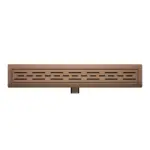 Wiesbaden Douchegoot met flens en rooster 80 x 7 cm geborsteld brons koper PVD