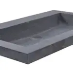 Wiesbaden Raw wastafel enkel zonder kraangat 60x46x5 cm hardsteen gezoet