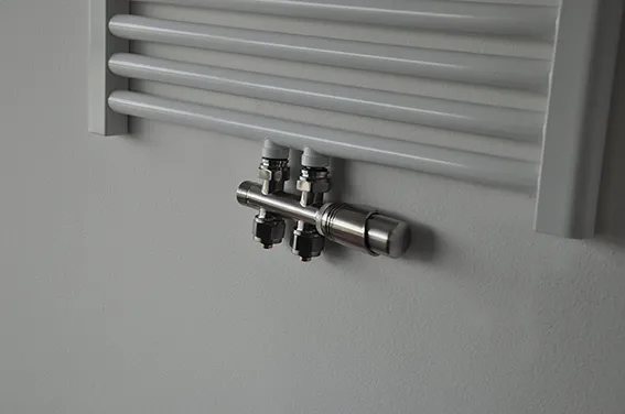 Wiesbaden set thermostatisch onderblok recht geborsteld staal - Afbeelding 2