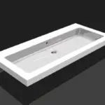Wiesbaden Kera wastafel enkel zonder kraangat 100x46x5 cm keramiek glans wit