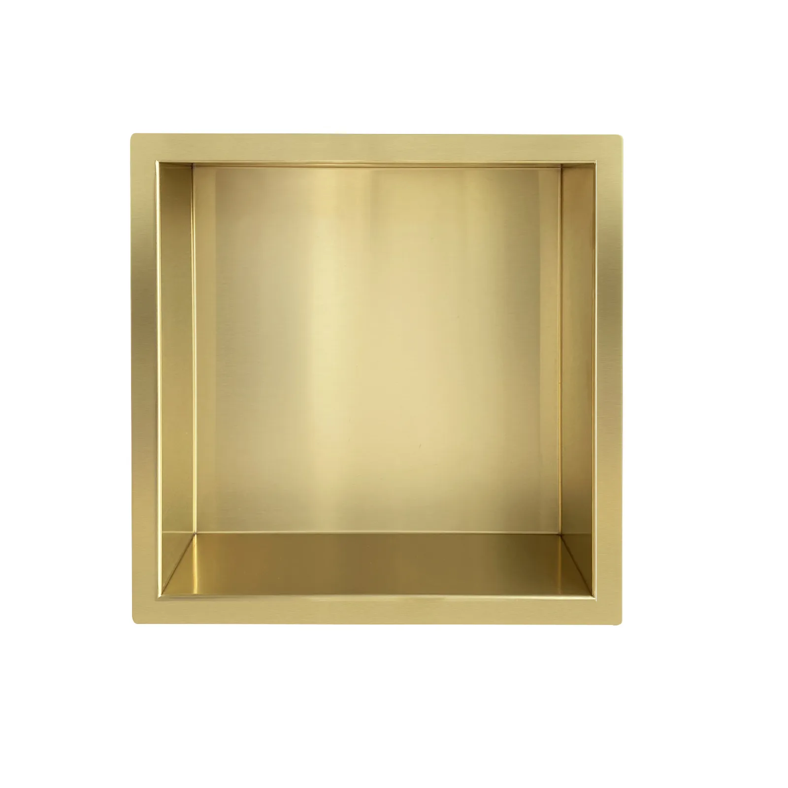 Wiesbaden Demis inbouwnis 30 x 30 x 7 cm geborsteld messing PVD