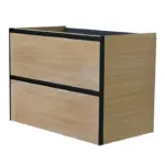 Wiesbaden Lotus onderkast met 2 laden 80 x 45,2 cm naturel eik/mat zwart