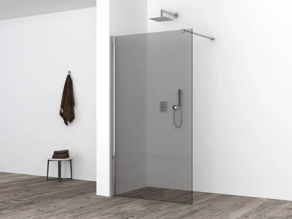 Wiesbaden Smoke inloopdouche glas met Nano anti-kalk coating / Rookglas