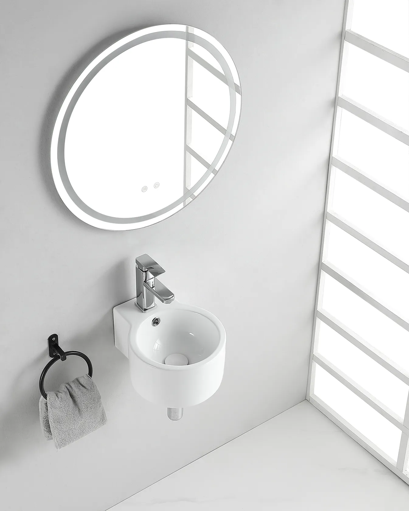 Wiesbaden Kronos fontein 32 x 27,5 x 16 cm keramiek glans wit - Afbeelding 2