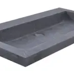 Wiesbaden Raw wastafel enkel zonder kraangat 80x46x5 cm hardsteen gezoet