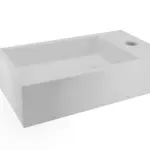 Wiesbaden Lotte fontein rechts 40 x 22 x 10 cm solid surface mat wit