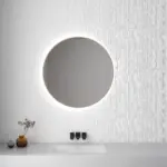 Wiesbaden Novi spiegel rond met LED, dimbaar 60 cm geborsteld messing
