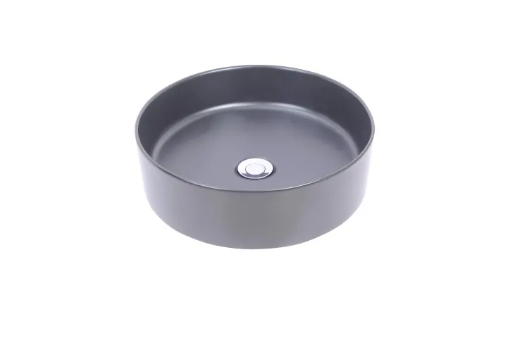 Wiesbaden Link waskom rond 40 x 12 cm keramiek mat zwart - Afbeelding 2