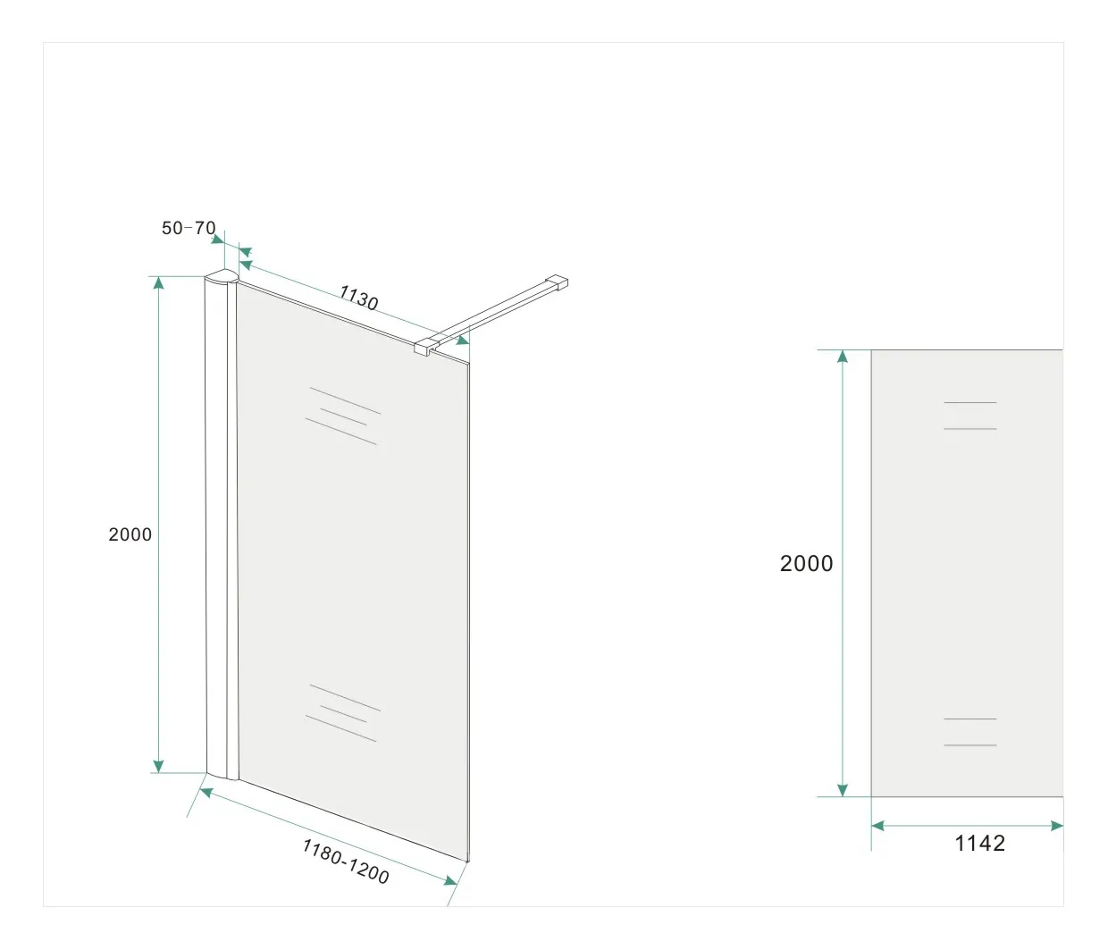 Wiesbaden Comfort inloopdouche 1200 x 2000 x 10 mm nano melkglas/chroom - Afbeelding 6
