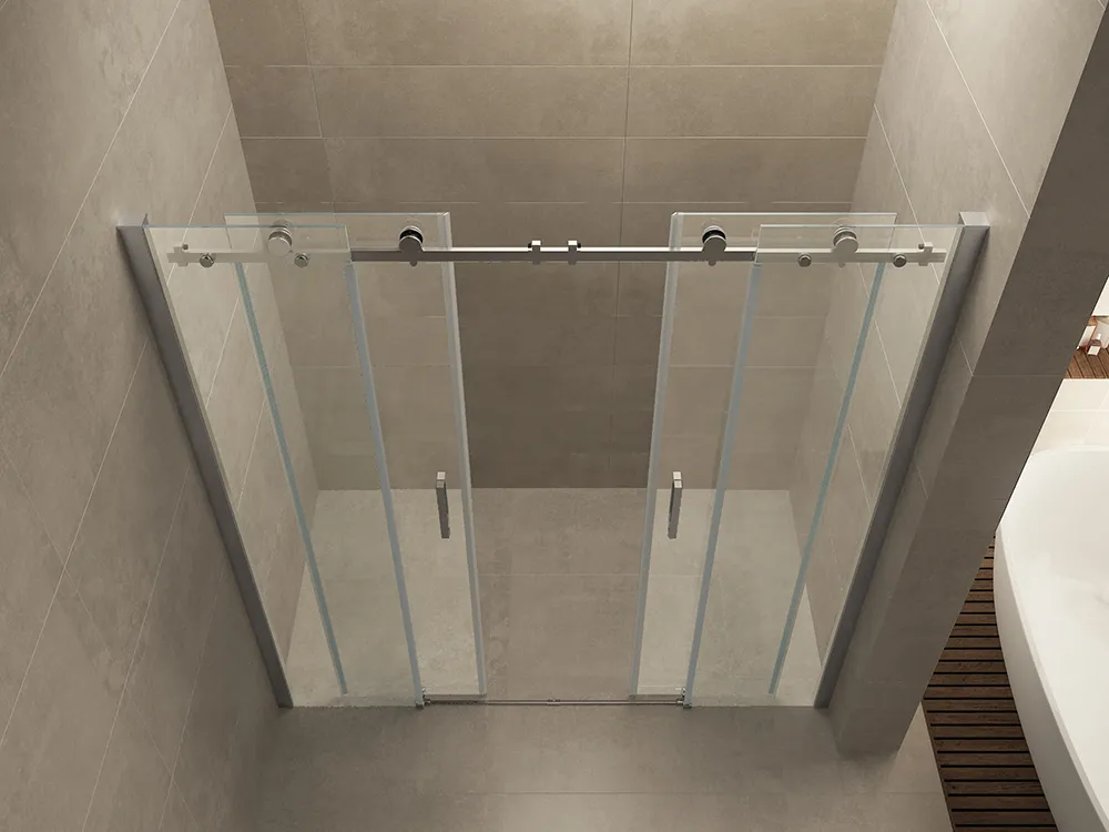 Wiesbaden Slide nis schuifdeur dubbel 1800 x 2000 x 8 mm nano helder glas/chroom - Afbeelding 2
