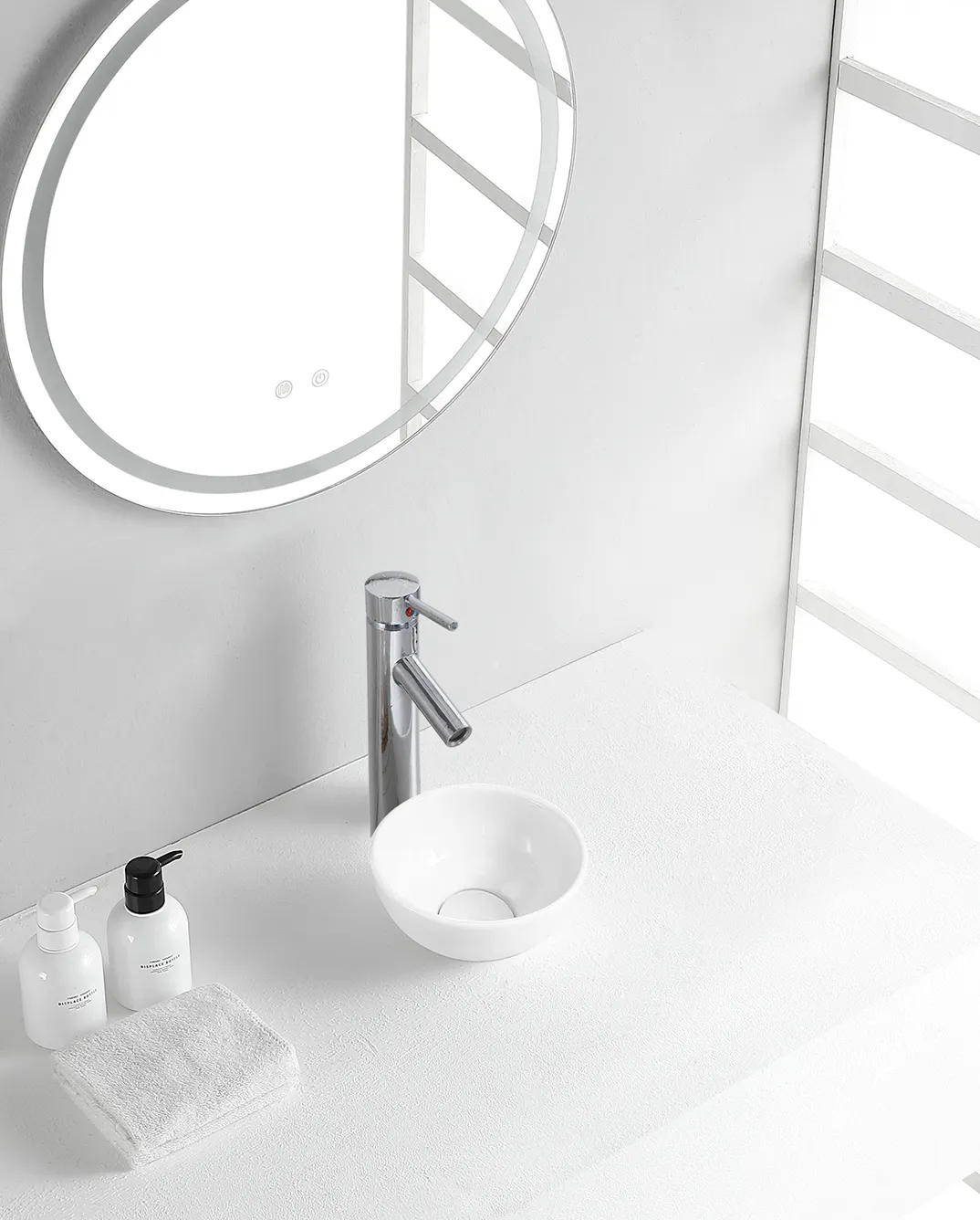 Wiesbaden Consilio waskom rond 20 x 9 cm keramiek glans wit - Afbeelding 2