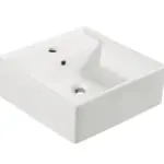 Wiesbaden Larx waskom vierkant 41 x 41 x 15 cm keramiek glans wit